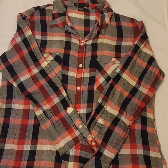 Sanctuary plaid shirt size large - Picture 1 of 10